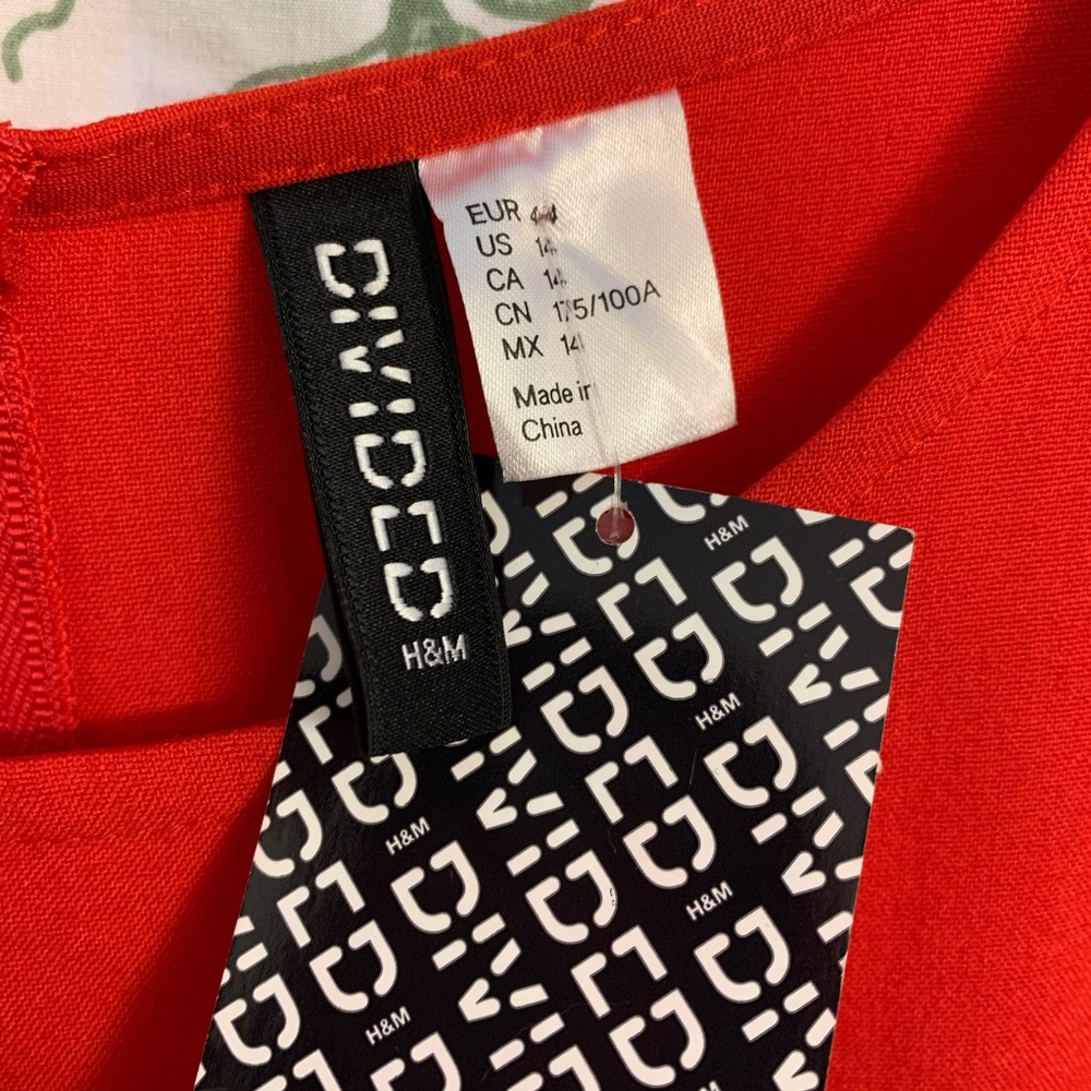 DIVIDED by H&M-Women’s Red Dress-Sz 14 NWT - Picture 3 of 5